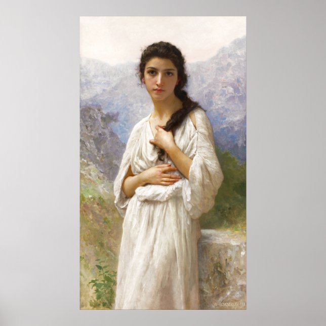 Bouguereau L'Attente 1901 Snygg kvinna CC1206 Poster (Framsidan)