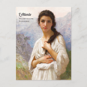 Bouguereau L'Attente 1901 Snygg kvinna CC1207 Vykort