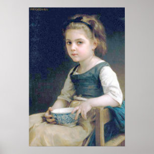 Bouguereau - liten och nätt Fille auBol Bleu Poster