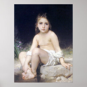 Bouguereau - liten och nätt Fille auBord l'Eau Poster