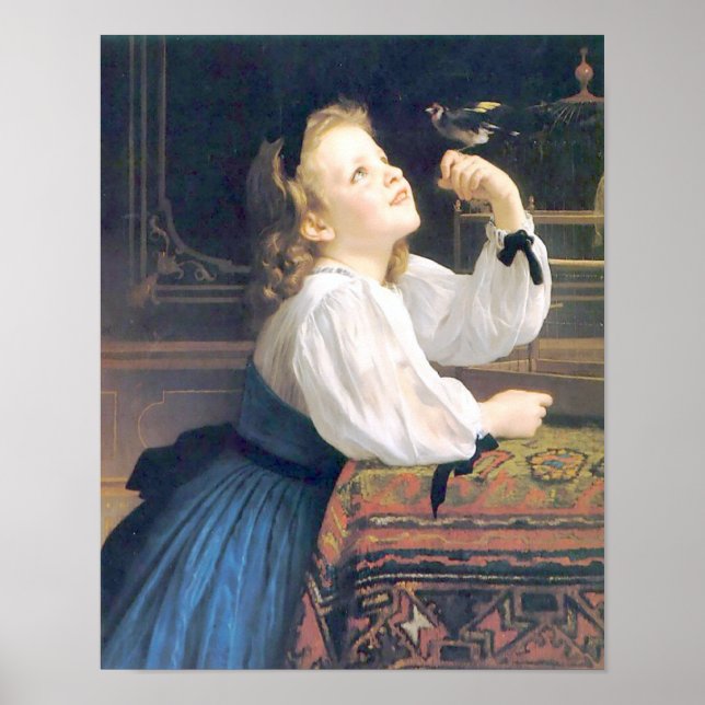 Bouguereau - L'Oiseau Cheri Poster (Framsidan)