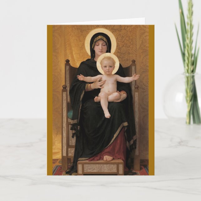 Bouguereau Madonna Sittat jul Helgkort (Framsida)