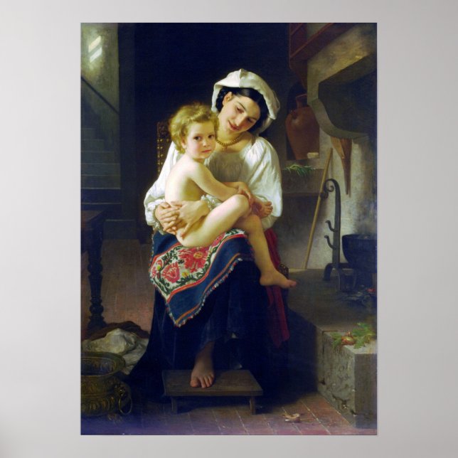 Bouguereau - Mor Gazing at her Child 1871 Poster (Framsidan)