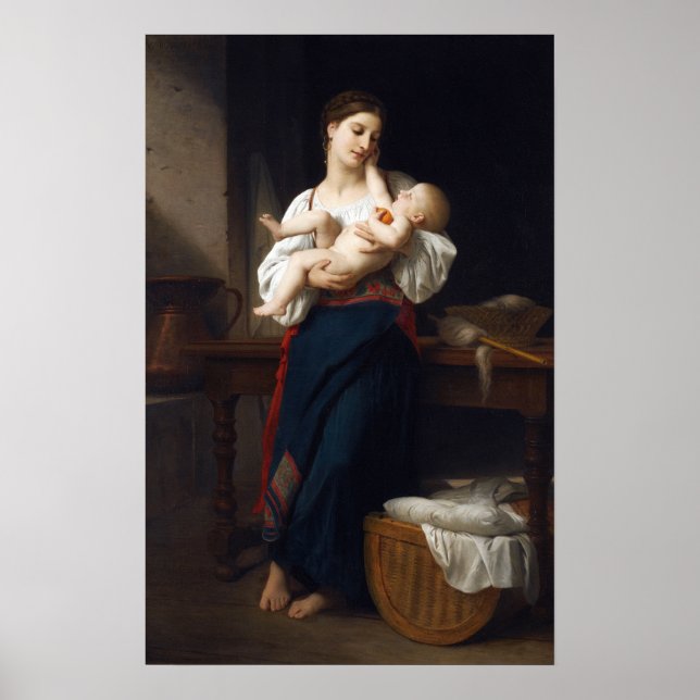 Bouguereau - Mor och barn Poster (Framsidan)