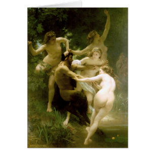 Bouguereau - Nymphes et Satyre Hälsningskort