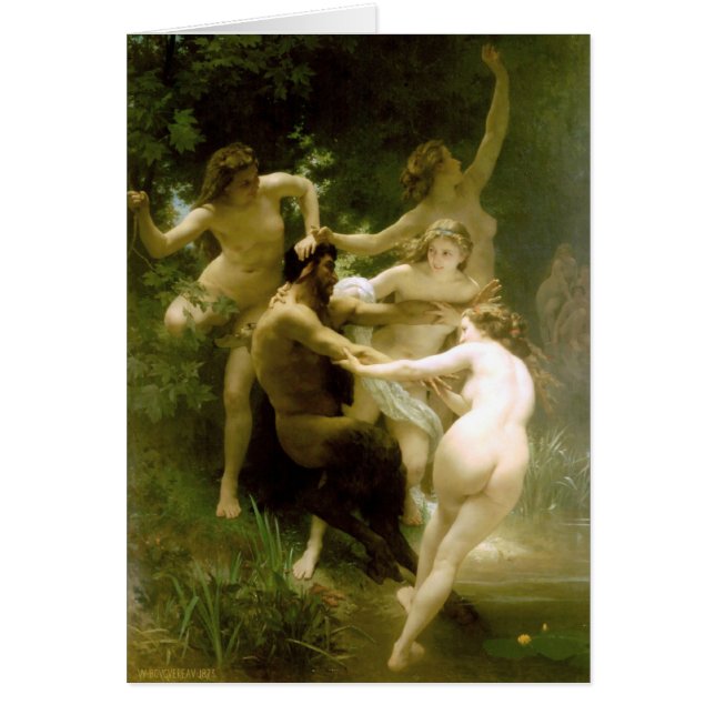 Bouguereau - Nymphes et Satyre Hälsningskort (Framsidan)