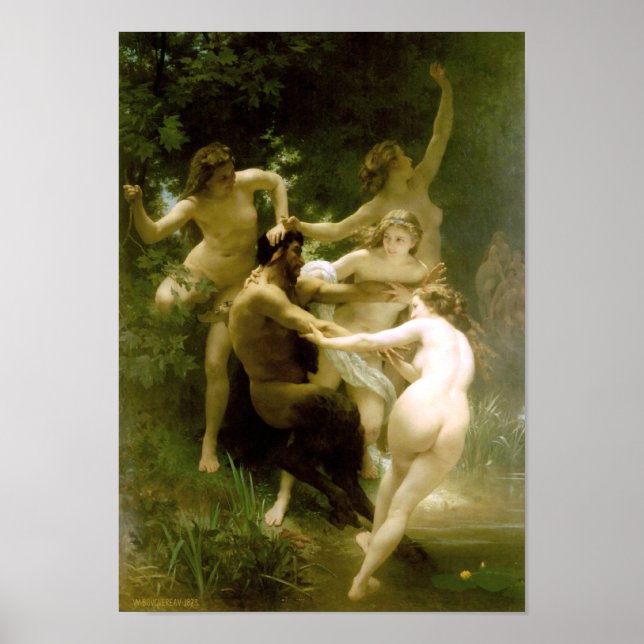 Bouguereau - Nymphes et Satyre Poster (Framsidan)