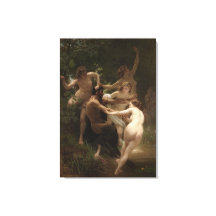 Bouguereau Nymphs och Satyr