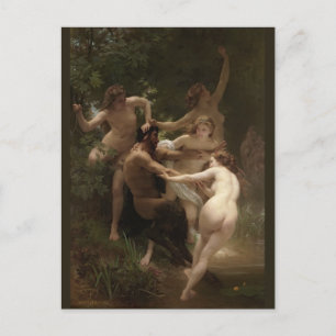 Bouguereau Nymphs och Satyr Vykort