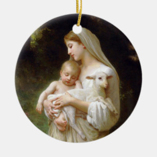 Bouguereau oskuldprydnad julgransprydnad keramik