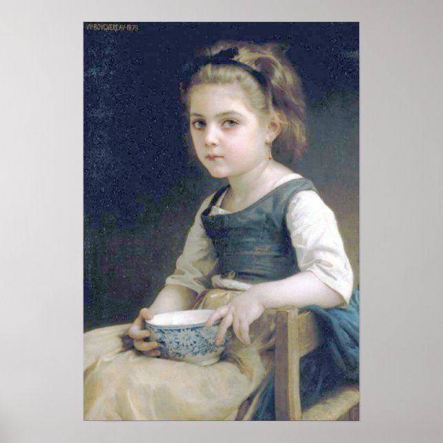 Bouguereau - Petite Fille au Bol Bleu Poster (Framsidan)