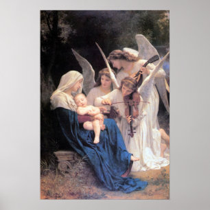 Bouguereau-Sång av änglar lg Poster