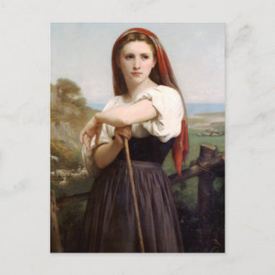 Bouguereau Shepherdes Postcard Vykort