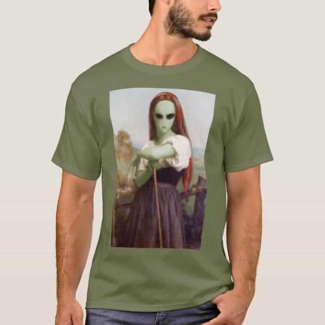 Bouguereau Shepherdess Alien T Shirt (Framsida)
