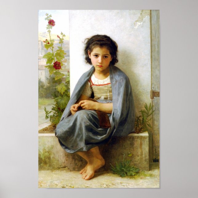 Bouguereau The Little Knitter Poster (Framsidan)