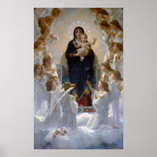 Bouguereau - Virgin med Änglar 1900 Poster