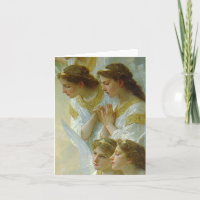 Bouguereau Virgin och Jesus Child med Änglar Helgkort (Framsida)