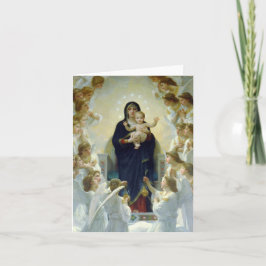 Bouguereau Virgin och Kristus Child med Änglar Helgkort