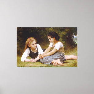 Bouguereau's 1882 The Nöt Gatherers Les noisettes Canvastryck
