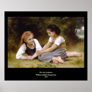 Bouguereau's 1882 The Nöt Gatherers Les noisettes Poster