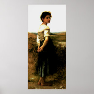 Bouguereau's 1895 Painting: Young Shepherdes Poster