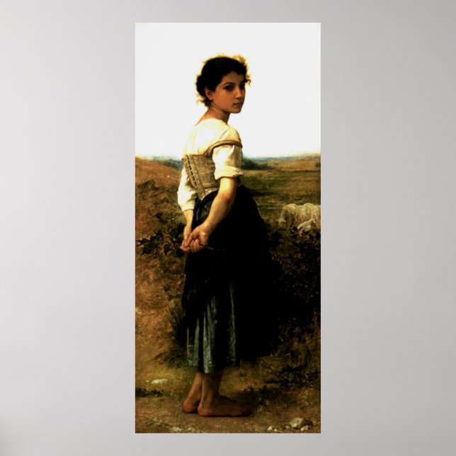 Bouguereau's 1895 Painting: Young Shepherdes Poster (Framsidan)