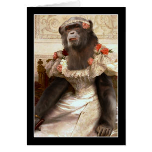 Bouguereau's Chimp Hälsningskort