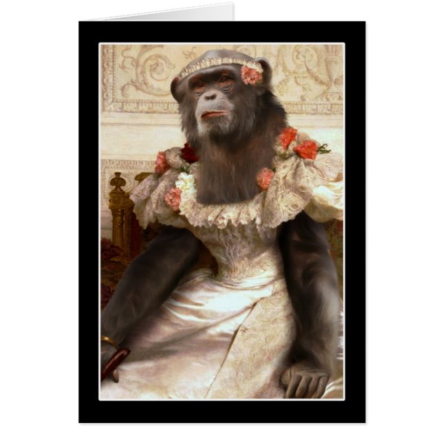Bouguereau's Chimp Hälsningskort (Framsidan)