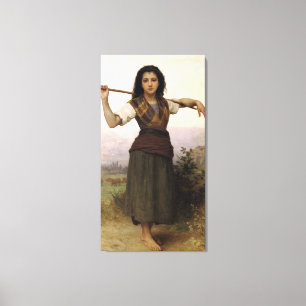 Bouguereau's Classic 1889 Painting the Shepherdess Canvastryck
