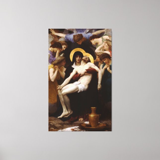 Bouguereau's Classic Fransk Painting: Pieta (1876) Canvastryck (Framsida)