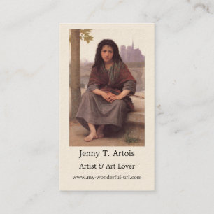 Bouguereau's Classic Painting: The Bohemian (1890) Visitkort