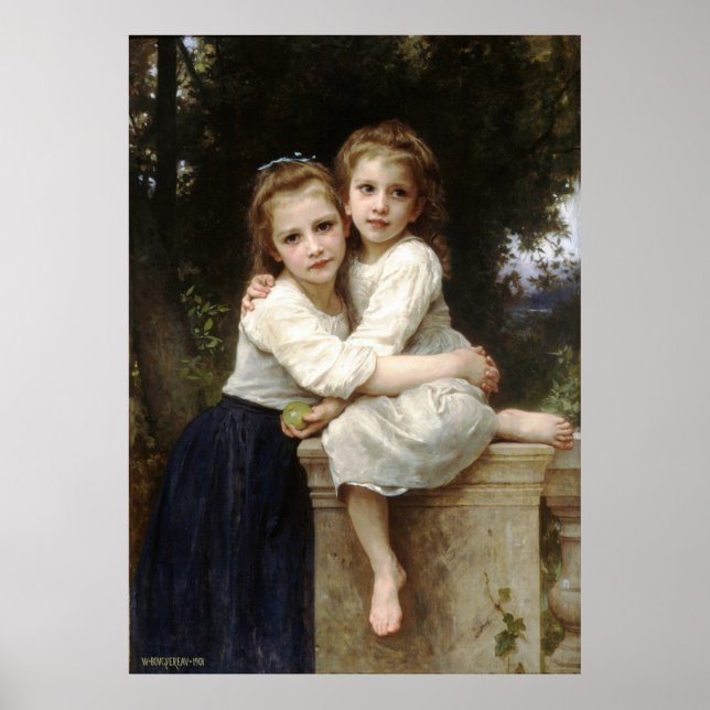 Bouguereau's Classic Painting - Two Sisters (1901) Poster (Framsidan)