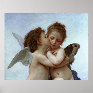 Bouguereaus L'Amour et psyken, enfants (cupiden) Poster