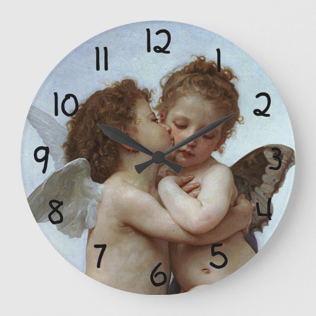 Bouguereaus L'Amour et psyken, enfants (cupiden) Stor Klocka (Framsida)