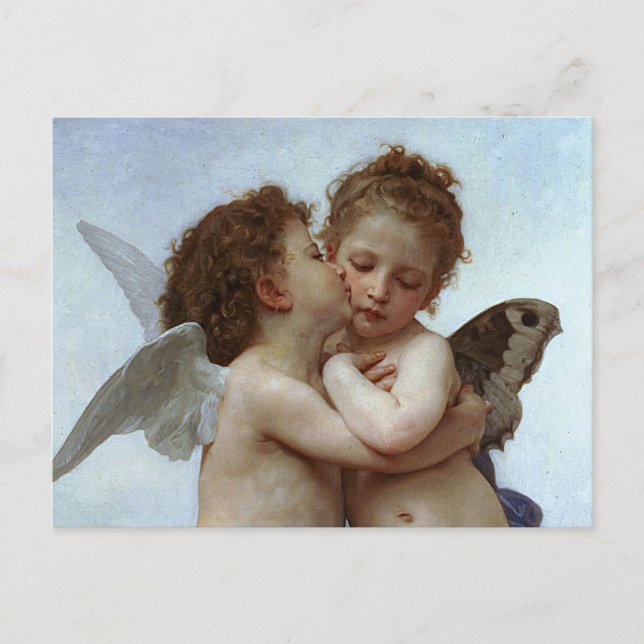 Bouguereau's L'Kärlek et Psyche, enfants (Cupid) Vykort (Framsida)