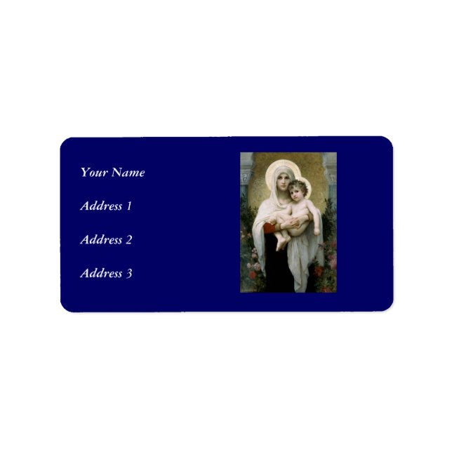 Bouguereau's Madonna of the Ro (1903) Adressetikett (Framsidan)