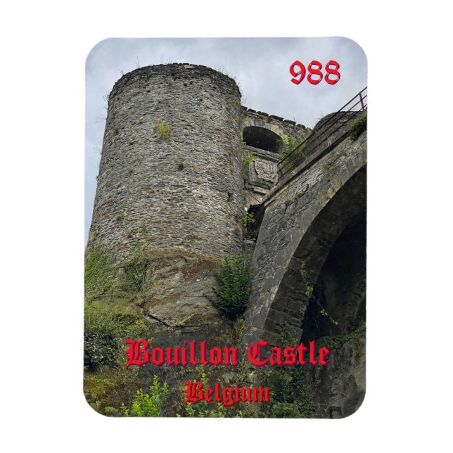 Bouillon slott i Belgien Magnet (Vertikal)