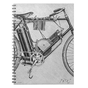 Bouilly motorcykel, 1895 anteckningsbok med spiral