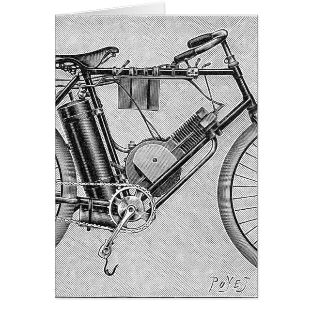 Bouilly motorcykel, 1895 OBS kort (Framsidan)