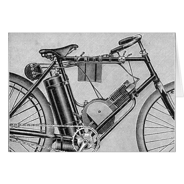 Bouilly motorcykel, 1895 OBS kort (Framsidan Horizontal)