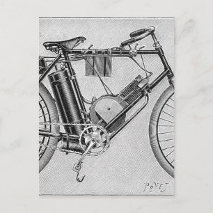 Bouilly Motorcykel, 1895 Vykort