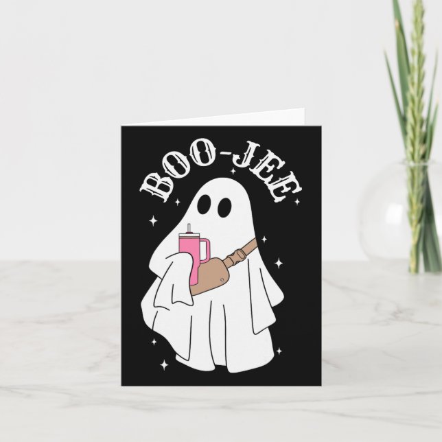 Boujee Boo-jee Cute Ghost Spooky Season Halloween Kort (Framsida)