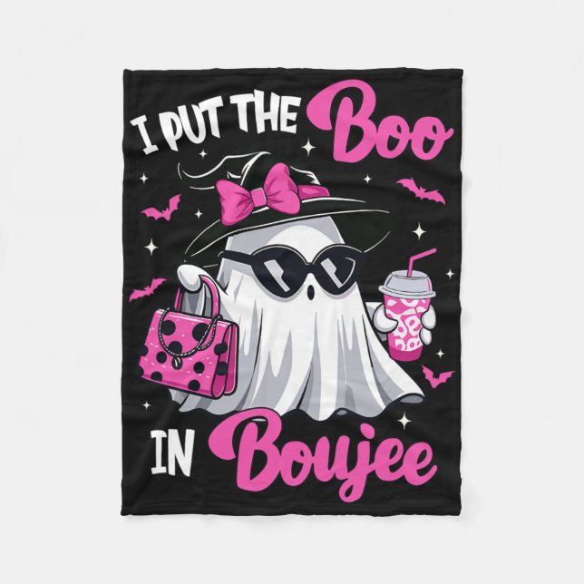 Boujee Boo Jee Spooky Ghost Rosa Halloween Pumpkin Fleecefilt (Framsidan)