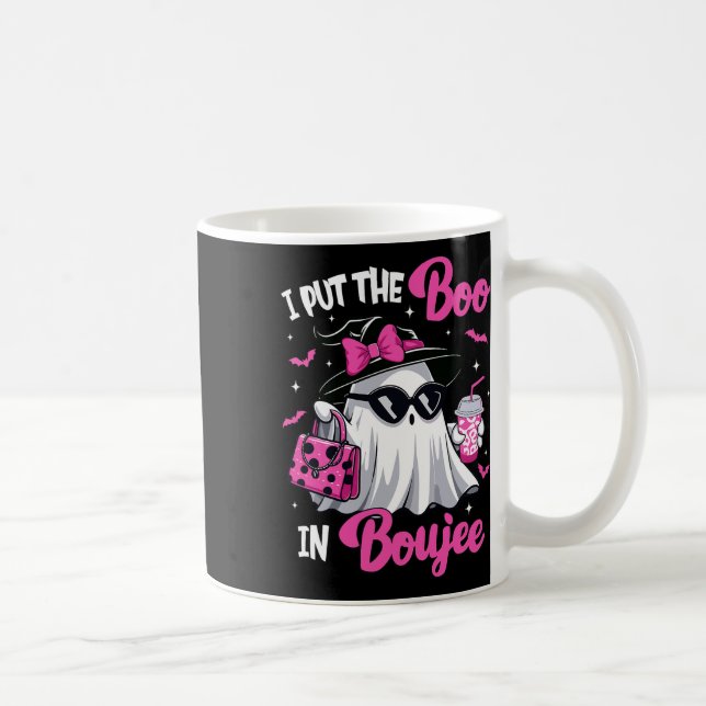 Boujee Boo Jee Spooky Ghost Rosa Halloween Pumpkin Kaffemugg (Höger)