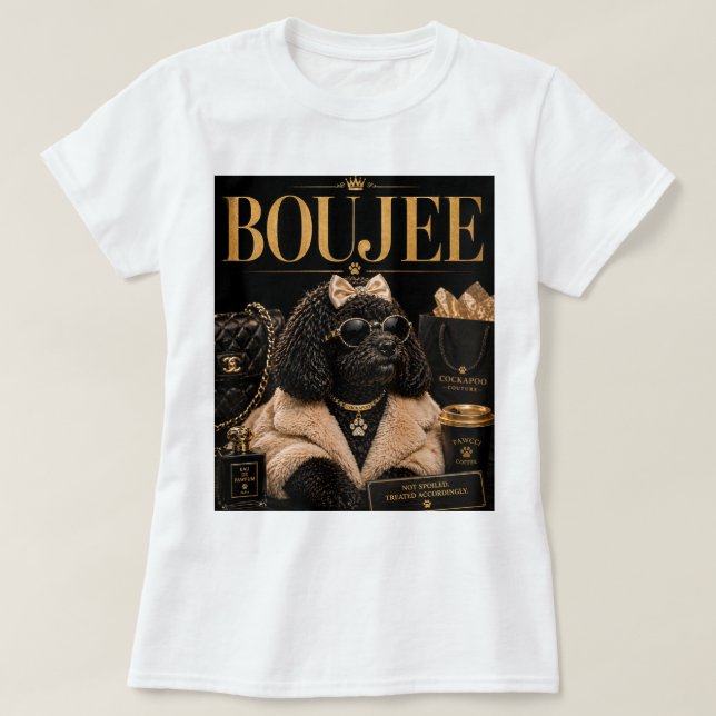 Boujee Cockapoo T-Shirt – Snyggt Present till Hund (Design framsida)