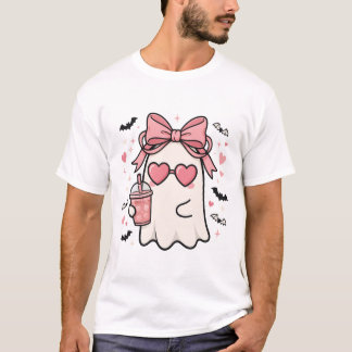 Boujee spökrosa båge Halloween T-shirt