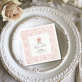 Boujour Bebe Paris Fransk Toile Rosa Baby Shower Pappersservett