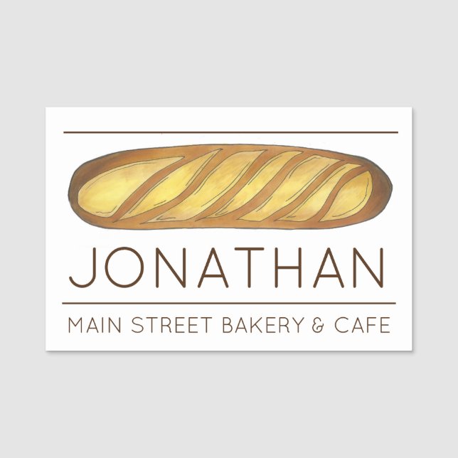 Boulangerie Fransk Bread Loaf Bakery Pastry Chef Namnbricka (Framsida)