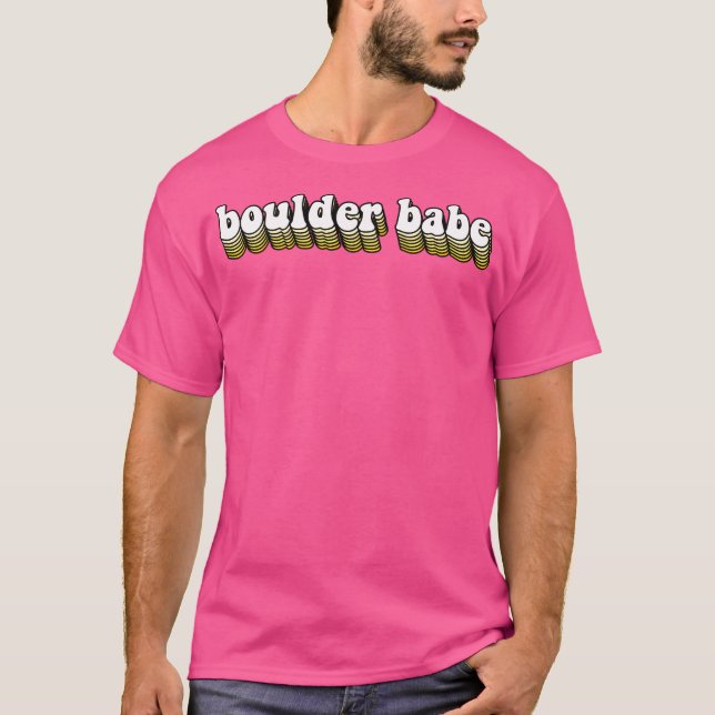 Boulder Babe Hippy Baseball Sleeve T Shirt (Framsida)