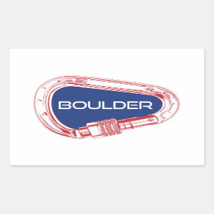 Boulder Colorado Climate Carabiner Rektangulärt Klistermärke